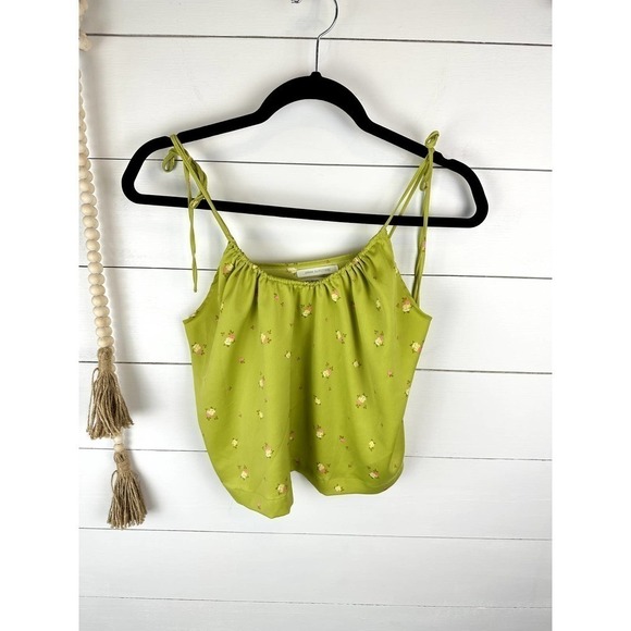 Pre-Loved Urban Outfitters flowy, silky, tie strap crop top S - Picture 1 of 5